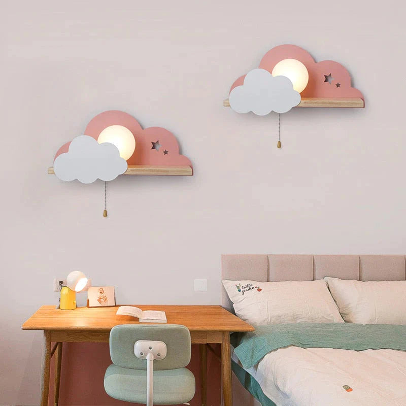 Nordic Macaron LED Cloud Glas Wand Lampen für Kinderzimmer