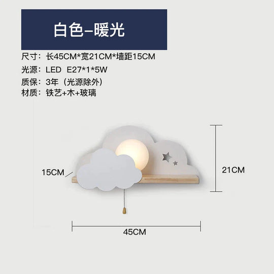 Nordic Macaron LED Cloud Glas Wand Lampen für Kinderzimmer