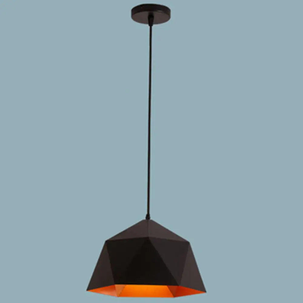 Nordic Macarons Style 1-Light Diamond Pendant Lamp - Modern Metal Dining Room Hanging Lighting
