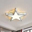 Nordic Metal Black/Grey Flush Mount Light With Acrylic Diffuser – Star/Triangle Design Grey / 20.5’