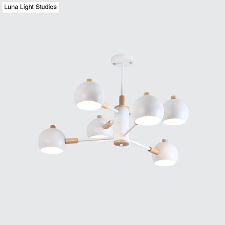 Nordic Metal Chandelier - Multi-Head Pendant Lighting In Green Grey And White