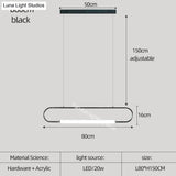 Nordic Minimalist Bar Hanging Rectangular Frame Pendant Light Pendant