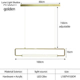 Nordic Minimalist Bar Hanging Rectangular Frame Pendant Light Pendant