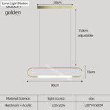 Nordic Minimalist Bar Hanging Rectangular Frame Pendant Light Pendant