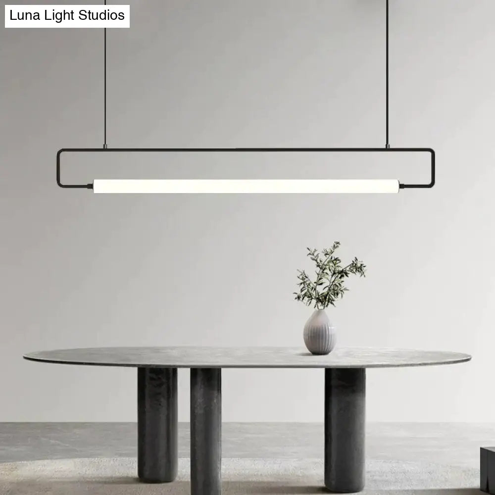Nordic Minimalist Bar Hanging Rectangular Frame Pendant Light Pendant