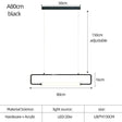 Nordic Minimalist Bar Hanging Rectangular Frame Pendant Light A80Cm Black / Warm Light Pendant
