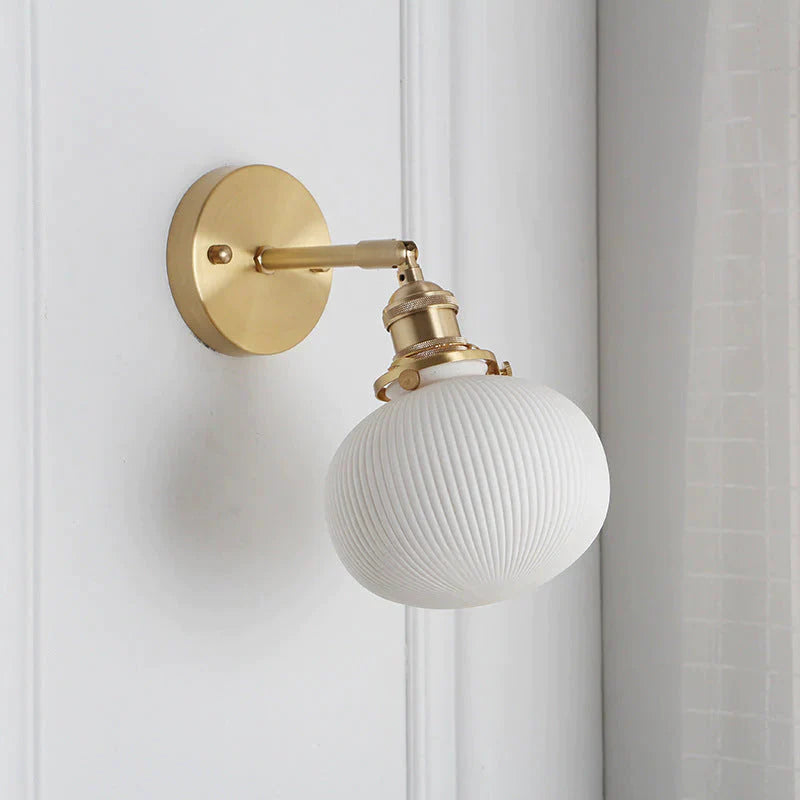 Nordische minimalistische Schlafzimmer-Nachttisch-Badezimmer-Kupfer-Wandlampe