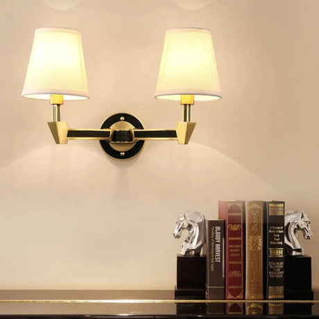 Nordic Minimalist Bedroom Bedside Full Copper Wall Lamp Lamps