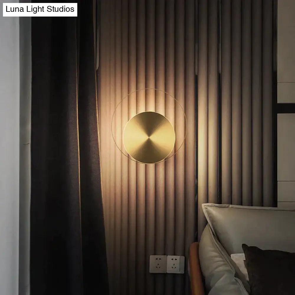 Nordic Minimalist Bedside Lamp Bedroom Full Copper Wall Lamps