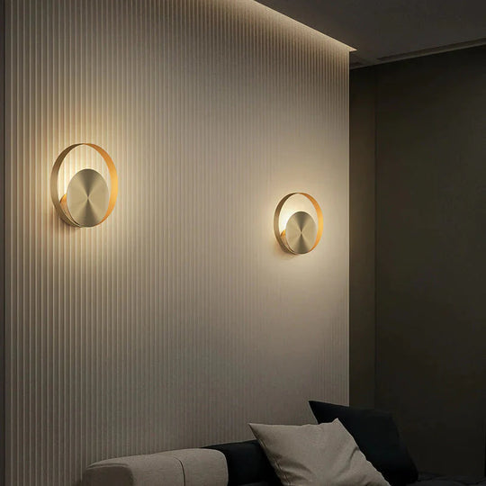 Nordic Minimalist Nachttischlampe Schlafzimmer Vollkupfer Wandleuchte