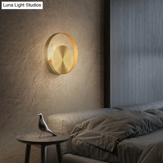 Nordic Minimalist Bedside Lamp Bedroom Full Copper Wall Lamps