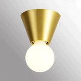 Nordic Minimalist Hall Brass Ceiling Lamp A Tricolor Light