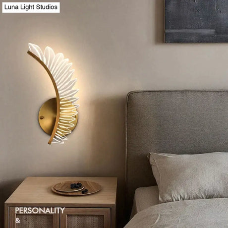 Nordic modern art bedside feather LED Wall Lamp Wall Light