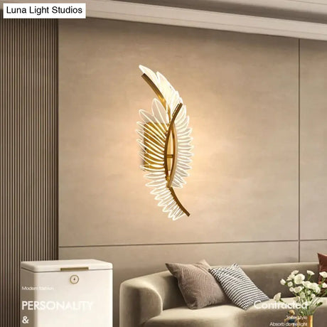 Nordic modern art bedside feather LED Wall Lamp Wall Light