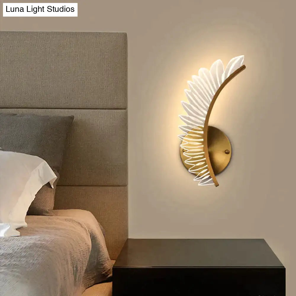 Nordic modern art bedside feather LED Wall Lamp Wall Light