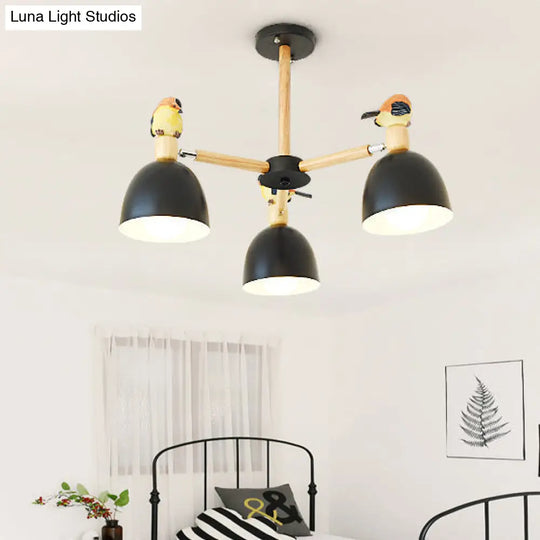 Nordic Modern Iron Chandelier With Bird Deco Lighting For Living Room Décor