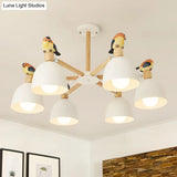 Nordic Modern Iron Chandelier With Bird Deco Lighting For Living Room Décor