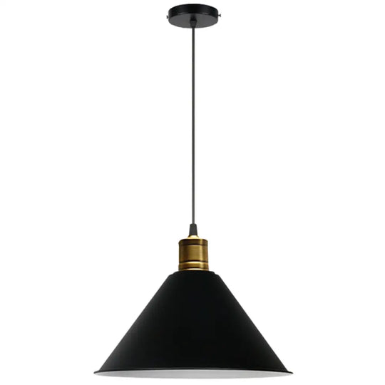 Nordic Modern Metal Tapered Hanging Light - Stylish 1-Light Restaurant Ceiling Pendant Lamp Black /