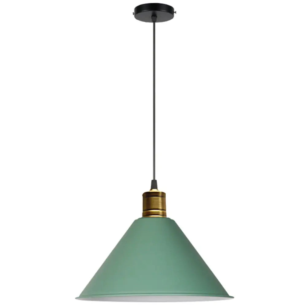 Nordic Modern Metal Tapered Hanging Light - Stylish 1-Light Restaurant Ceiling Pendant Lamp Green /
