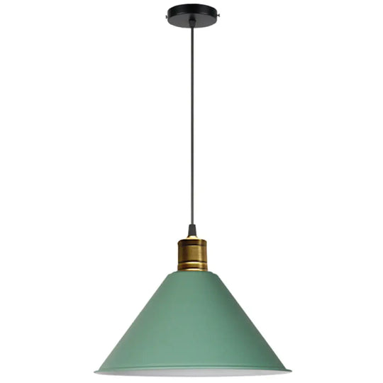 Nordic Modern Metal Tapered Hanging Light - Stylish 1-Light Restaurant Ceiling Pendant Lamp Green /
