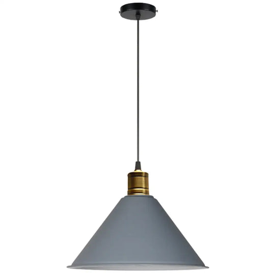 Nordic Modern Metal Tapered Hanging Light - Stylish 1-Light Restaurant Ceiling Pendant Lamp Grey /