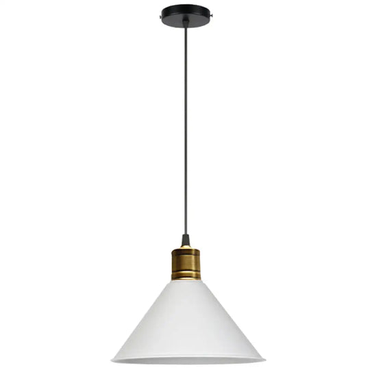 Nordic Modern Metal Tapered Hanging Light - Stylish 1-Light Restaurant Ceiling Pendant Lamp White /