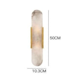 Nordic Modern Simple Copper Marble Wall Lamp Stair Study Bedroom L10*H50Cm Gold Lamps