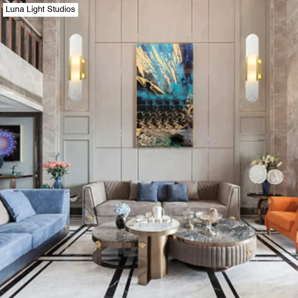 Nordic Modern Simple Copper Marble Wall Lamp Stair Study Bedroom Copper Wall Lamp Copper Wall Lamps