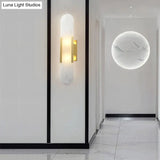 Nordic Modern Simple Copper Marble Wall Lamp Stair Study Bedroom Copper Wall Lamp Copper Wall Lamps