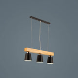 Nordic Modern Wood Island Pendant With Metal Lampshade: Stylish Hanging Lamp For Work Rooms 3 /