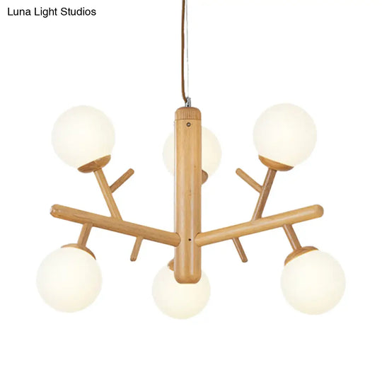 Nordic Modern Wooden White Hanging Chandelier - Ceiling Pendant Light For Dining Room