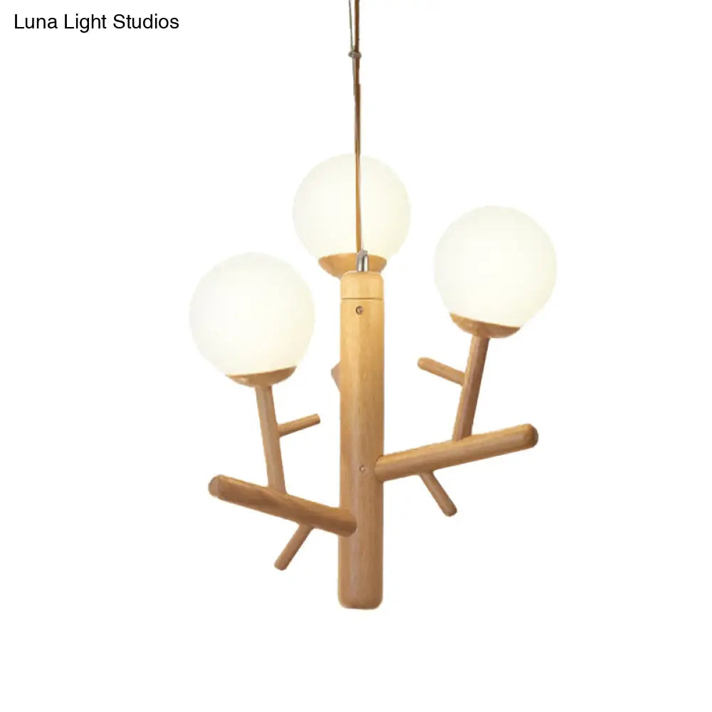 Nordic Modern Wooden White Hanging Chandelier - Ceiling Pendant Light For Dining Room