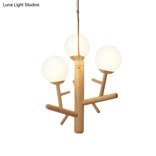 Nordic Modern Wooden White Hanging Chandelier - Ceiling Pendant Light For Dining Room