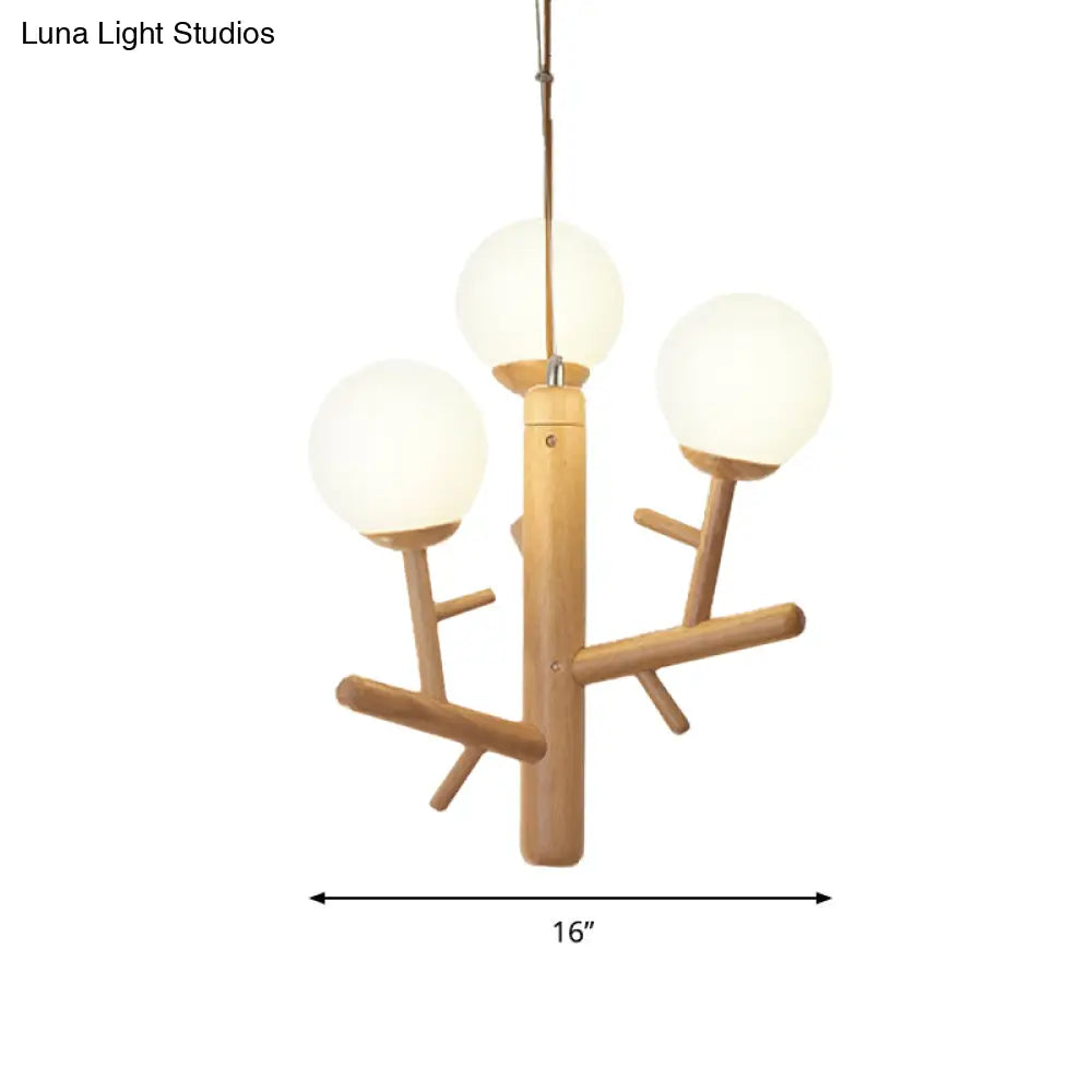 Nordic Modern Wooden White Hanging Chandelier - Ceiling Pendant Light For Dining Room