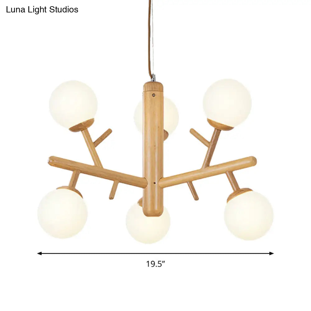 Nordic Modern Wooden White Hanging Chandelier - Ceiling Pendant Light For Dining Room