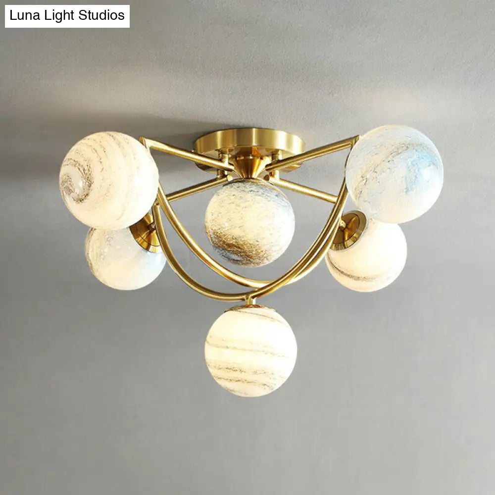 Nordic Ombre Glass Ceiling Lamp With Gold Finish For Bedroom 6 /