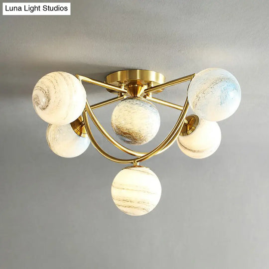 Nordic Ombre Glass Ceiling Lamp With Gold Finish For Bedroom 6 /