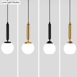 Nordic Opal Glass Spiral Ball Pendant Light For Stairways And Ceilings