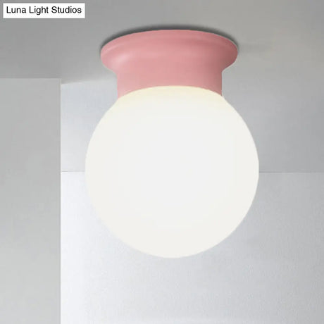 Nordic Orb Ceiling Mount Light - 1 Head Acrylic Lamp For Hallway