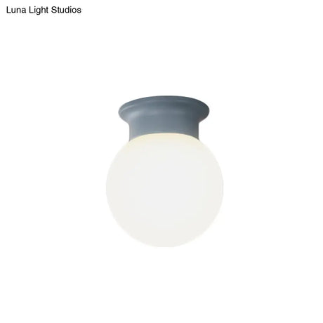 Nordic Orb Ceiling Mount Light - 1 Head Acrylic Lamp For Hallway