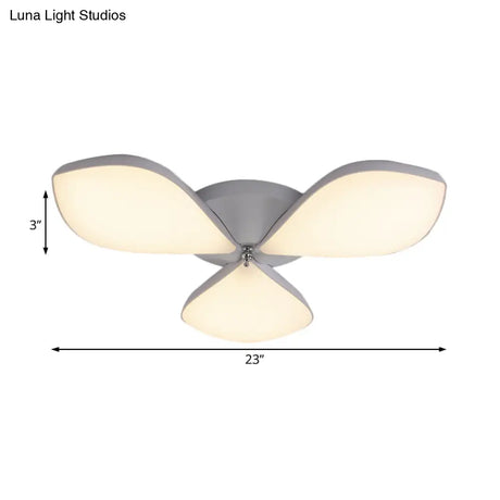 Nordic Petal Acrylic Flush Mount Light Fixture For Bedroom Ceiling - 3/4/5 Heads White