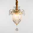 Nordic Prism Glass Pendant Ceiling Light with Brass Suspension and Crystal Drop Brass