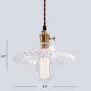 Nordic Radial Wave Glass Pendant Light - 1-Light Ceiling Fixture For Dining Room Clear