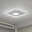 Nordic Rectangular Flush Ceiling Led Light Fixture For Living Room Aluminum Mount Lighting Black /