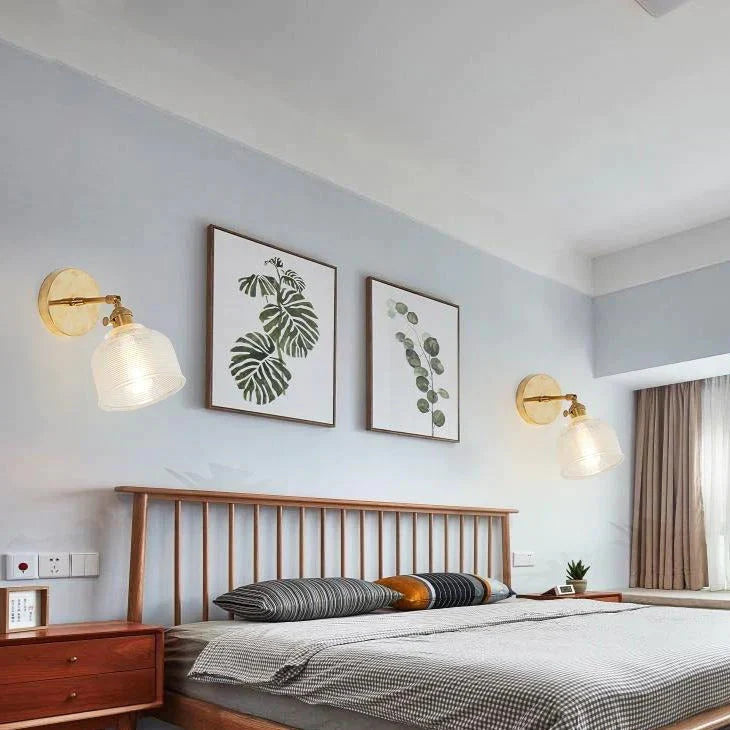 Nordic Retro Wohnzimmer Schlafzimmer Nachttisch Vollkupfer Wandleuchte