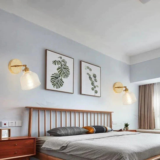 Nordic Retro Wohnzimmer Schlafzimmer Nachttisch Vollkupfer Wandleuchte
