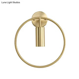 Nordic Ring Metal Sconce Light Fixture - 1 Wall Lamp In Black/Gold For Bedroom 11/14 Wide