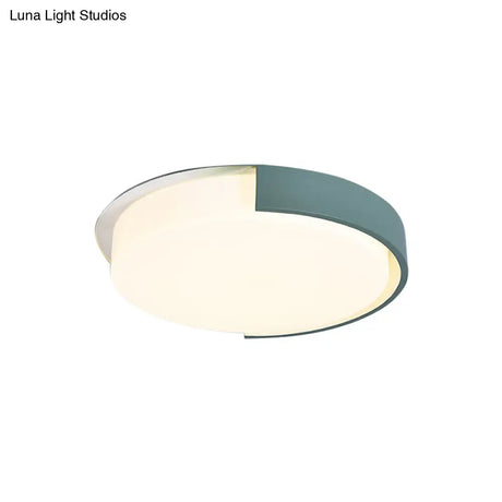 Nordic Round Flush Mount Acrylic Led Ceiling Lamp For Office – Candy Colored