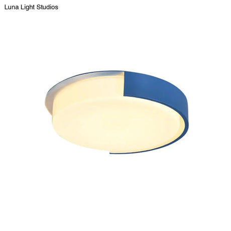 Nordic Round Flush Mount Acrylic Led Ceiling Lamp For Office – Candy Colored