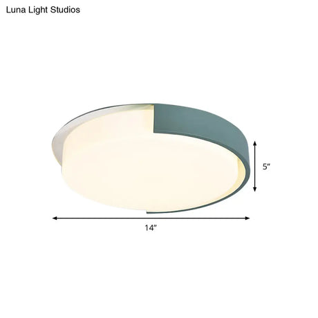 Nordic Round Flush Mount Acrylic Led Ceiling Lamp For Office – Candy Colored
